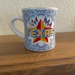 Texas Themed Blue and Yellow Diner Mug